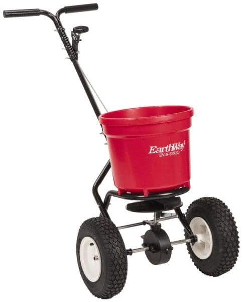 Made in USA - 50 Lb Polyethylene Walk Behind Broadcast Landscape Spreader - 13" Wheels - Best Tool & Supply