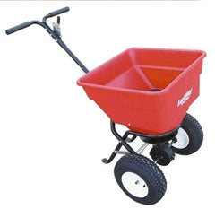 Made in USA - 100 Lb Polyethylene Walk Behind Broadcast Landscape Spreader - 13" Wheels - Best Tool & Supply