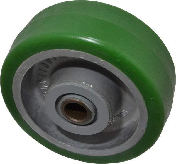 Albion - 4 Inch Diameter x 1-1/2 Inch Wide, Polyurethane Caster Wheel - 600 Lb. Capacity, 1-7/8 Inch Hub Length, 1/2 Inch Axle Diameter, Roller Bearing - Best Tool & Supply