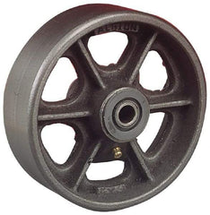 Albion - 6 Inch Diameter x 1-1/2 Inch Wide, Cast Iron Caster Wheel - 800 Lb. Capacity, 1-5/8 Inch Hub Length, 1/2 Inch Axle Diameter, Roller Bearing - Best Tool & Supply