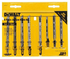 DeWALT - 8 Piece, 3" to 4" Long, 6 to 26 Teeth per Inch, Jig Saw Blade Set - T-Shank - Best Tool & Supply