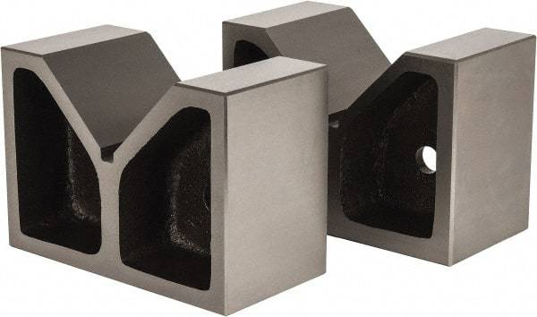 Value Collection - 4-1/2" Max Capacity, 90° Angle, Cast Iron V-Block - 8" Long x 4" Wide x 5-1/2" High, Sold as Matched Pair - Best Tool & Supply