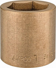 Ampco - 1-3/16", 1/2" Drive, Standard Hand Socket - 6 Points, 1-5/8" OAL, Aluminum Bronze - Best Tool & Supply