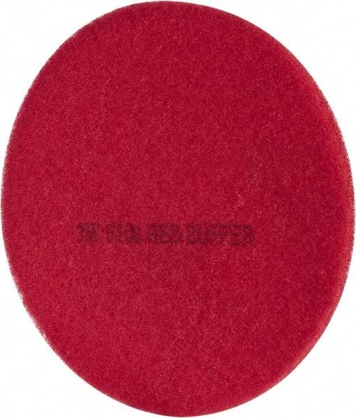 3M - Spray Buffing Pad - 19" Machine, Red Pad, Polyester - Best Tool & Supply