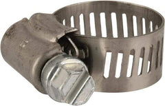 Parker - 0.38 to 0.87" Diam, Stainless Steel Worm Drive Clamp - Best Tool & Supply