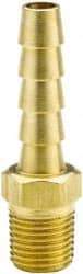 Parker - 1/8 NPT Thread Hose Barb x Male NPT Connector - 1/8" ID Hose x 0.185" OD Hose, Brass - Best Tool & Supply