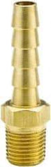 Parker - 1/8 NPT Thread Hose Barb x Male NPT Connector - 3/16" ID Hose x 0.227" OD Hose, Brass - Best Tool & Supply