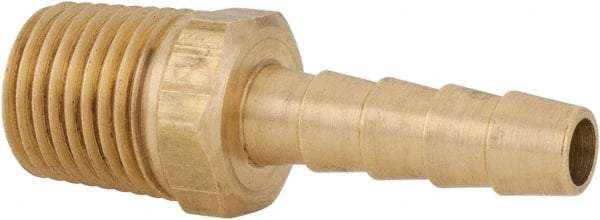 Parker - 1/4 NPT Thread Hose Barb x Male NPT Connector - 1/4" ID Hose x 0.29" OD Hose, Brass - Best Tool & Supply