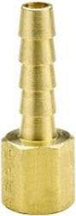 Parker - 1/4 NPT Thread Hose Barb x Female NPT Connector - 5/16" ID Hose x 0.353" OD Hose, Brass - Best Tool & Supply