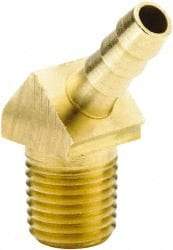 Parker - 1/4 NPTF Thread Hose Barb x Male NPT 45° Elbow - 1/4" ID Hose, Brass - Best Tool & Supply