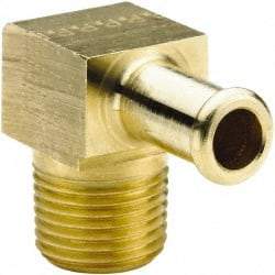 Parker - 3/8 NPT Thread Hose Barb x Male NPT 90° Elbow - 5/8" ID Hose, Brass - Best Tool & Supply