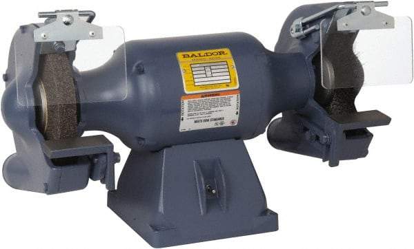 Baldor - 8" Wheel Diam x 1" Wheel Width, 3/4 hp Grinder/Buffer - 3/4" Arbor Hole Diam, 1 Phase, 3,600 Max RPM, 115/230 Volts - Best Tool & Supply