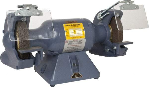 Baldor - 7" Wheel Diam x 1" Wheel Width, 1/2 hp Grinder - 5/8" Arbor Hole Diam, 1 Phase, 3,600 Max RPM, 115 Volts - Best Tool & Supply