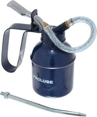 PRO-LUBE - 200 mL Capcity, 6" Long Flexible Spout, Lever-Type Oiler - Brass Pump, Steel Body, Powder Coated - Best Tool & Supply