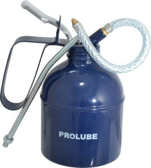 PRO-LUBE - 500 mL Capcity, 7" Long Flexible Spout, Lever-Type Oiler - Brass Pump, Steel Body, Powder Coated - Best Tool & Supply