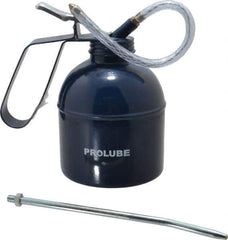 PRO-LUBE - 1,000 mL Capcity, 8" Long Flexible Spout, Lever-Type Oiler - Brass Pump, Steel Body, Powder Coated - Best Tool & Supply