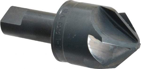 M.A. Ford - 1-1/2" Head Diam, 3/4" Shank Diam, 6 Flute 90° High Speed Steel Countersink - Bright Finish, 3-1/2" OAL, 0.43" Nose Diam, Single End, Straight Shank, Right Hand Cut - Best Tool & Supply