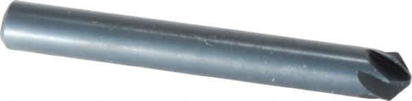 M.A. Ford - 1/4" Head Diam, 1/4" Shank Diam, 6 Flute 100° High Speed Steel Countersink - Bright Finish, 2" OAL, 0.06" Nose Diam, Single End, Straight Shank, Right Hand Cut - Best Tool & Supply