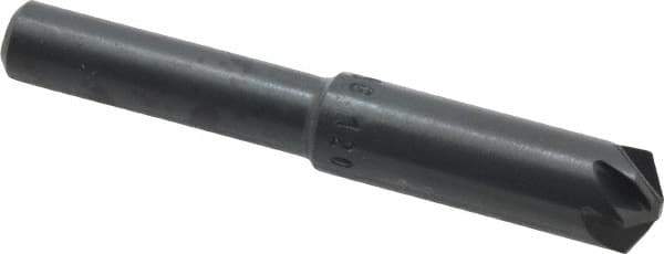 M.A. Ford - 5/16" Head Diam, 1/4" Shank Diam, 6 Flute 120° High Speed Steel Countersink - Bright Finish, 2" OAL, 0.08" Nose Diam, Single End, Straight Shank, Right Hand Cut - Best Tool & Supply