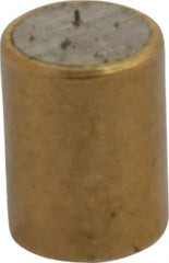 Mag-Mate - 3/16" Diam x 1/4" High, 0.02 Lb Average & 0.05 Lb Max Pull Force, Brass Alnico Shielded Magnet - 800°F Max Operating Temp, 0.018" Wall Thickness - Best Tool & Supply