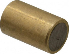 Mag-Mate - 5/16" Diam x 1/2" High, 0.18 Lb Average & 0.35 Lb Max Pull Force, Brass Alnico Shielded Magnet - 800°F Max Operating Temp, 0.032" Wall Thickness - Best Tool & Supply