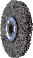 Osborn - 8" OD, 1-1/4" Arbor Hole, Crimped Nylon Wheel Brush - 1" Face Width, 2-1/4" Trim Length, 0.04" Filament Diam, 3,600 RPM - Best Tool & Supply