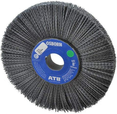 Osborn - 8" OD, 1-1/4" Arbor Hole, Crimped Nylon Wheel Brush - 1" Face Width, 2-1/4" Trim Length, 0.035" Filament Diam, 3,600 RPM - Best Tool & Supply