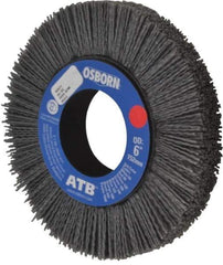 Osborn - 6" OD, 2" Arbor Hole, Crimped Nylon Wheel Brush - 1" Face Width, 1-1/4" Trim Length, 0.04" Filament Diam, 3,600 RPM - Best Tool & Supply