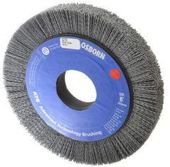 Osborn - 8" OD, 2" Arbor Hole, Crimped Nylon Wheel Brush - 1" Face Width, 1-1/4" Trim Length, 0.04" Filament Diam, 3,600 RPM - Best Tool & Supply