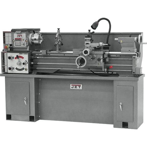 Jet - 13" Swing, 120" Between Centers, 230 Volt, Single Phase Bench Lathe - 5MT Taper, 2 hp, 70 to 1,600 RPM, 1-3/8" Bore Diam - Best Tool & Supply