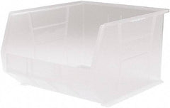 Akro-Mils - 75 Lb. Load Capacity, 18" Deep, Clear Polymer Hopper Stacking Bin - 11" High x 16-1/2" Wide x 18" Long - Best Tool & Supply