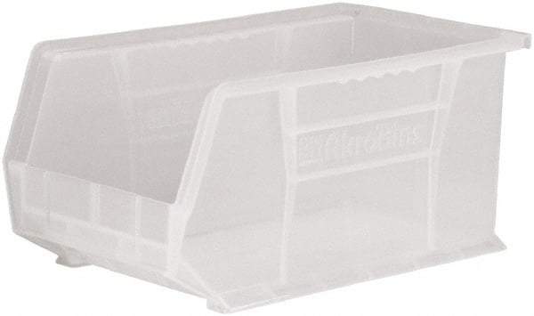 Akro-Mils - 60 Lb. Load Capacity, 14-3/4" Deep, Clear Polymer Hopper Stacking Bin - 7" High x 8-1/4" Wide x 14-3/4" Long - Best Tool & Supply