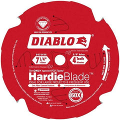 Freud - 7-1/4" Diam, 5/8" Arbor Hole Diam, 4 Tooth Wet & Dry Cut Saw Blade - Carbide-Tipped, Standard Round Arbor - Best Tool & Supply