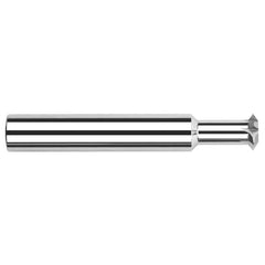 Harvey Tool - 1/4° 1/4" Cut Diam, 1/8" Cut Width, 1/4" Shank, Solid Carbide Double-Angle Cutter - Best Tool & Supply