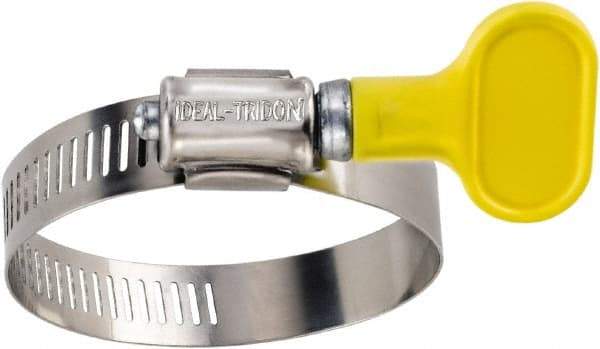 IDEAL TRIDON - SAE Size 12, 1/2 to 1-1/4" Diam, Stainless Steel Turn-Key Worm Drive Clamp - 1/2" Wide, Material Grade 201, Series 5Y - Best Tool & Supply