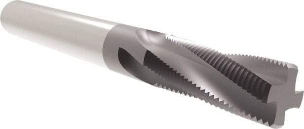 Allied Machine and Engineering - #8-36 UN, 0.115" Cutting Diam, 3 Flute, Solid Carbide Helical Flute Thread Mill - Internal/External Thread, 1/4" LOC, 2" OAL, 1/8" Shank Diam - Best Tool & Supply