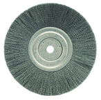 8" - Diameter Narrow Face Crimped Wire Wheel; .008" Steel Fill; 5/8" Arbor Hole - Best Tool & Supply