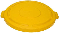 Rubbermaid - Round Lid for Use with 44 Gal Round Trash Cans - Yellow, Polyethylene, For Brute Trash Cans - Best Tool & Supply