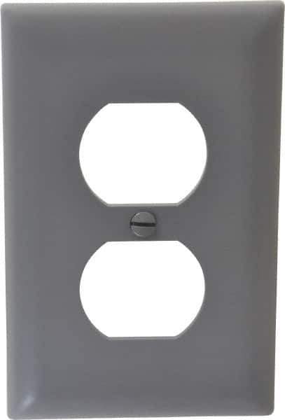 Pass & Seymour - 1 Gang, 4-11/16 Inch Long x 2-15/16 Inch Wide, Standard Outlet Wall Plate - Duplex Outlet, Gray, Nylon - Best Tool & Supply