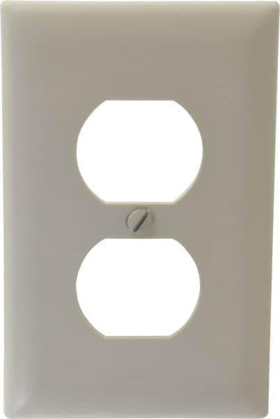 Pass & Seymour - 1 Gang, 4-11/16 Inch Long x 2-15/16 Inch Wide, Standard Outlet Wall Plate - Duplex Outlet, Light Almond, Nylon - Best Tool & Supply