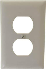 Pass & Seymour - 1 Gang, 4-11/16 Inch Long x 2-15/16 Inch Wide, Standard Outlet Wall Plate - Duplex Outlet, Light Almond, Nylon - Best Tool & Supply