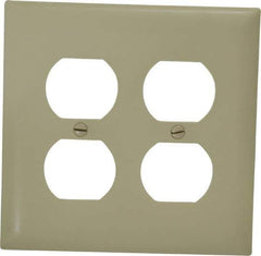 Pass & Seymour - 2 Gang, 4-11/16 Inch Long x 2-15/16 Inch Wide, Standard Outlet Wall Plate - Duplex Outlet, Ivory, Nylon - Best Tool & Supply