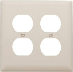 Pass & Seymour - 2 Gang, 4-11/16 Inch Long x 2-15/16 Inch Wide, Standard Outlet Wall Plate - Duplex Outlet, Light Almond, Nylon - Best Tool & Supply