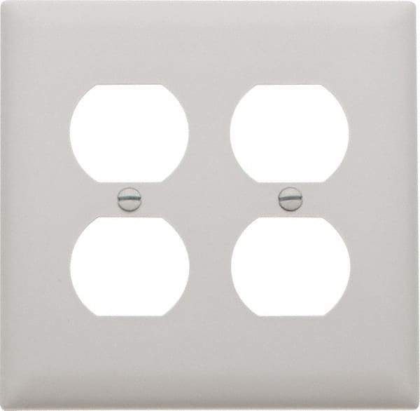 Pass & Seymour - 2 Gang, 4-11/16 Inch Long x 2-15/16 Inch Wide, Standard Outlet Wall Plate - Duplex Outlet, White, Nylon - Best Tool & Supply