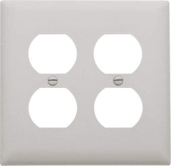 Pass & Seymour - 2 Gang, 4-11/16 Inch Long x 2-15/16 Inch Wide, Standard Outlet Wall Plate - Duplex Outlet, White, Nylon - Best Tool & Supply