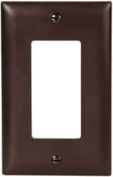 Pass & Seymour - 1 Gang, 4-11/16 Inch Long x 2-15/16 Inch Wide, Standard Switch Plate - Decorator Switch, Brown, Nylon - Best Tool & Supply