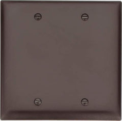 Pass & Seymour - 2 Gang, 4-3/4 Inch Long x 4-11/16 Inch Wide, Standard Blank Wall Plate - Blank, Brown, Nylon - Best Tool & Supply