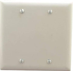 Pass & Seymour - 2 Gang, 4-3/4 Inch Long x 4-11/16 Inch Wide, Standard Blank Wall Plate - Blank, White, Nylon - Best Tool & Supply