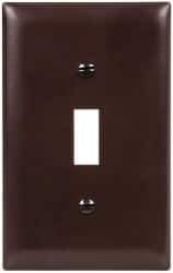 Pass & Seymour - 1 Gang, 4-11/16 Inch Long x 2-15/16 Inch Wide, Standard Switch Plate - Toggle Switch, Brown, Nylon - Best Tool & Supply