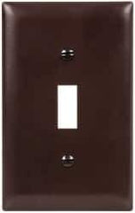 Pass & Seymour - 1 Gang, 4-11/16 Inch Long x 2-15/16 Inch Wide, Standard Switch Plate - Toggle Switch, Brown, Nylon - Best Tool & Supply